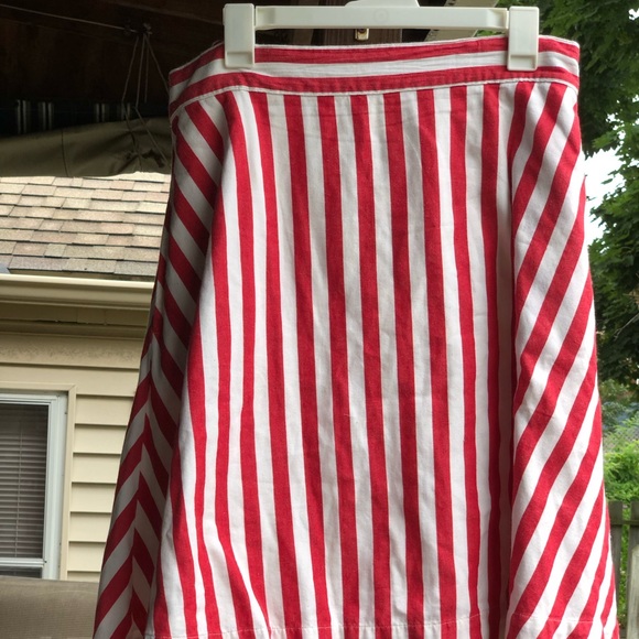 Bea and Dot (ModCloth) XL red and white striped skirt - Picture 2 of 5